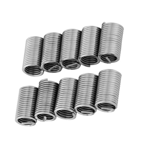 10 Pcs 304 Stainless Steel Wire Screw Sleeve Inserts Thread Repair Kit M8x1.25x3D For Bolt Hole Repair, Vibration Dampening