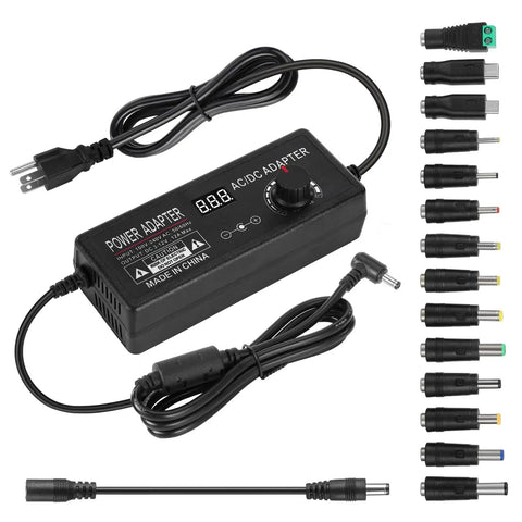 Adjustable DC Power Supply 3V To 12V 12A 144W With 14 Tips And Polarity Converter For LED Strip Lights Router