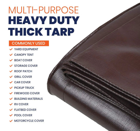 Heavy Duty 10 Mil Tarp Cover Waterproof UV Resistant Rip And Tear Proof Poly Tarpaulin With Reinforced Edges for Camping Roof