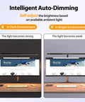 Ultra Wide LED Desk Lamp With Clamp For Your Home Office Eye Care, 31.5 Inch Long Lighting Bar, demonstrating auto dimming feature