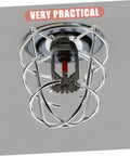 Tough As Nails 2 Pack Fire Sprinkler Head Protector Cage Heavy Duty 1/2 Inch Metal Shield, installed and secure on ceiling.