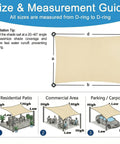 Built Tough Waterproof Shade Sail In Custom Sizes 12 By 16 Feet Rectangle for patio backyard and pergola size guide