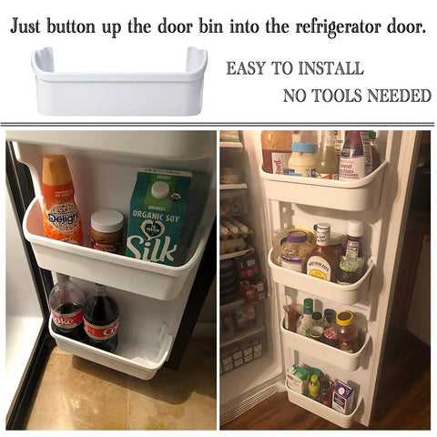 Two Pack 15.95 Inch Refrigerator Door Bin Replacement Fits Frigidaire Kenmore Side Shelf Easy Install AP2115741 PS429724