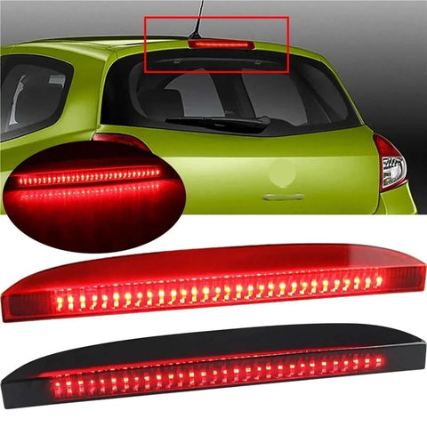 Renault Clio High Level 3Rd Brake Light LED Stop Lamp Smoke Lens for Mk III Hatchback and Box 2005-Up rear fitted view