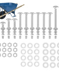 Premium Wheelbarrow Handle Bolts And Nuts Kit Includes Four Heavy Duty Frame Sizes For Quick Repair Of Aging Garden Carts, featuring hardware components including bolts and washers.