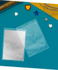 50 Pack Waterproof Card Sleeves With Magnetic Shielding Protectors for Trading Cards displayed on colorful background