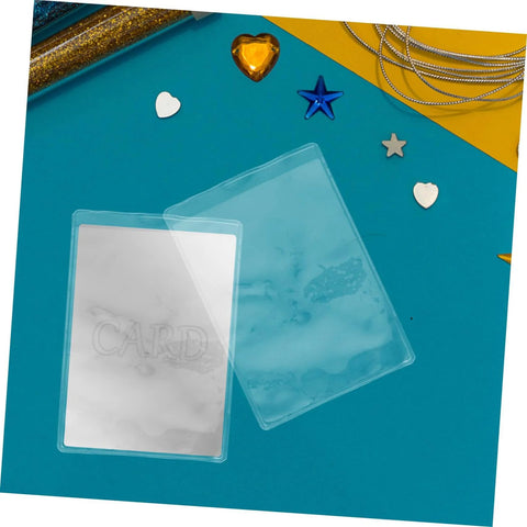 50 Pack Waterproof Card Sleeves With Magnetic Shielding Protectors for Trading Cards displayed on colorful background