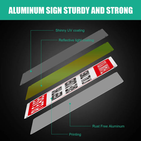 Four Pack Please Keep Gate Closed Signs 10x7 Inches Hella Tough Weatherproof Aluminum Warning Plaque With Reflective Rust Proof Finish For Backyard Gate Or Shed Door Indoor Outdoor No Fuss Display In Red White Black showing multiple layers with coatings and materials.