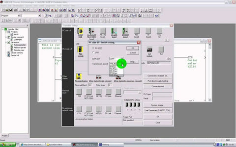 Screenshot of GX DEV FX programming software interface for a Programmable Controller Kit With 24V USB Interface And Ladder Logic Software For Auto PLC.