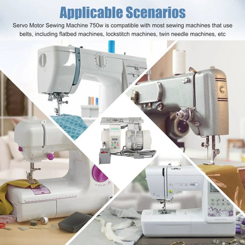Beefy High Torque Servo Sewing Machine Motor with Needle Positioner and Synchronizer, AC110V 750W 6000RPM, compatible with various machines