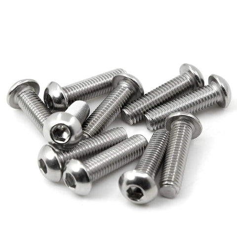 Built Tough M8 X 25mm Button Head Socket Cap Bolts 304 Stainless Steel Allen Drive Fasteners Full Thread Rust Resistant Heavy Duty Metric Screws