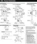 Technical diagram of 10K 3590S Multiturn Wire Wound Rotary Potentiometer With Knob Cap For DIY Electronics High Accuracy Adjustable Resistor