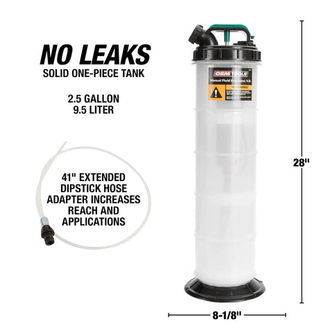 Manual Fluid Extractor Pump With 9.5L Capacity And 5ft Hose Quick Mess Free Oil Changes Coolant Flushes And Brake Bleeds Ergonomic Handle product