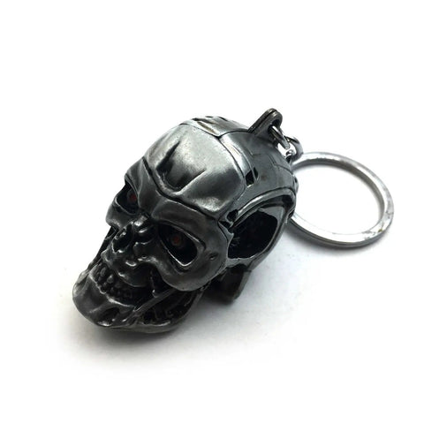 Dope 3D Skull Motorcycle Keychain Pendant For Bikers made of durable metal with realistic skull design.