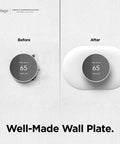 Wall Plate Cover Plus For Google Nest Thermostat 2020 Snow Durable Polycarbonate Material Easy Installation Before and After