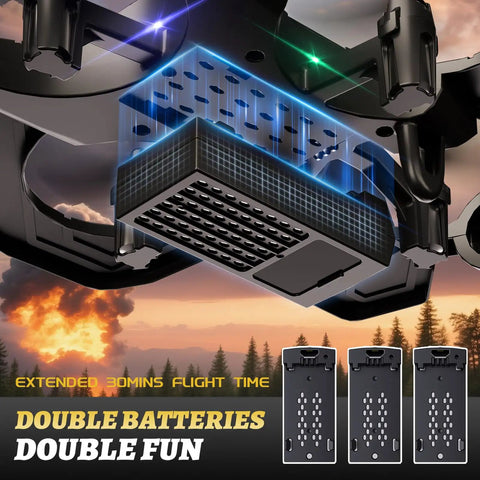 Close-up of Totally Fun Foam RC Planes with 3 batteries showcasing battery compartment and flight time.