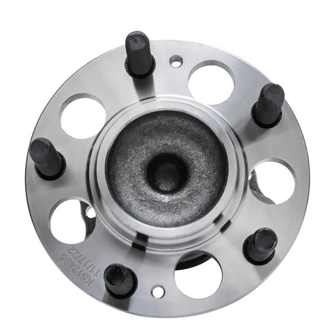 Heavy Duty Rear Wheel Bearing And Hub Assembly For 2014 To 2019 Kia Soul Fwd, top view showing five lug design and ABS sensor.