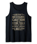 Aircraft Mechanic Caution Flying Tools Tee For AMTs And Aviation Technicians Funny Aircraft Maintenance Apparel Gift Idea