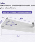 Top Freezer Hinge Replacement For Mini Compact Freezers Replaces 302985 And 303001 with measurements and white color