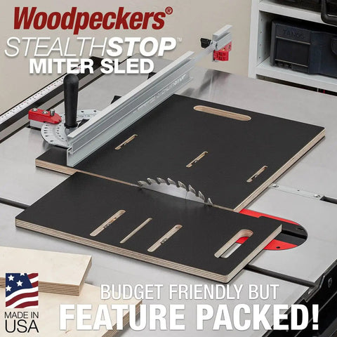 StealthStop Miter Sled With Drop Zone For Unmatched Accuracy And Versatility In Cross Cut Sled Setup Easily Adjustable Fence Square Back Durable Aluminum Build A Game Changer Jig For Precise Cuts And Quick Setup on table saw