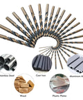 CaRoller 29-piece drill bit set, black and gold finish, 1/16-1/2 inch, HSS bits for wood, metal, plastic; storage case