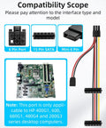 ATX 6Pin To Dual 15Pin SATA Power Cable With Mini 4Pin Optical Drive Connector Extension For Desktop PCs, black cable shown with 6-pin, SATA, and mini 6-pin connectors