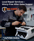 Technician repairing IMC22 Money Counter Machine For Mixed Denominations And Multi Currency, ensuring 2-year protection service.