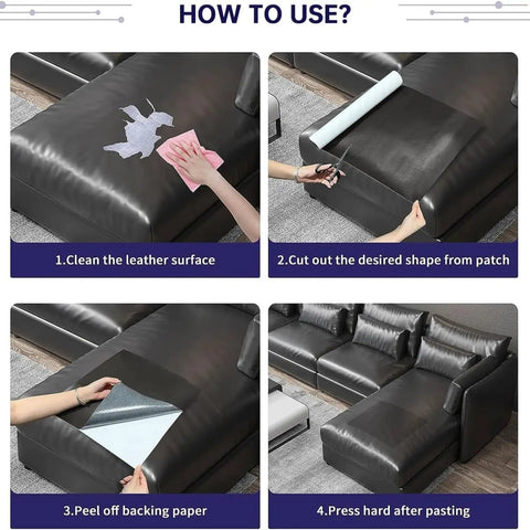 How to use Mega Self Adhesive Faux Leather Patch Strip for Seamless Couch And Auto Seat Repair Heavy Duty Vinyl Film.