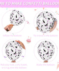 Instructions for inflating 12 Inch Hot Pink And Black Balloons Party Kit With Confetti Dots for Girls Birthday Baby Shower Decor