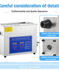 Top Shelf 10L Ultrasonic Cleaner With Built In Heater And Digital Timer showing shock-absorbing rubber pads and heat dissipation features.