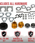 40 Inch Drift Trike Shaft Kit With 12 Axle Nuts And 4 Lock Collars, Aluminum Tubular Axle parts and hardware shown in image.