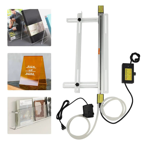 1000W Acrylic Bending Machine, 24 Inch Professional Strip Heater For Plexiglass displayed with accessories and sample bent materials.