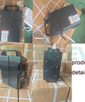 Power Up Your Fleet With This 24 Volt 20 Ah Pallet Jack Truck Battery featuring a black casing and handle for easy transport.