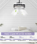 Bedroom with Dope Industrial Caged Ceiling Fan With Light Remote Control, Dimmable LED Ring, Quiet Motor, Low Decibel Levels
