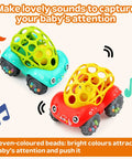 Built To Last Toddler Car Toys Set For Ages 1 To 5 Easy Grip Geometric Cars for babies featuring red and blue colors with tactile holes