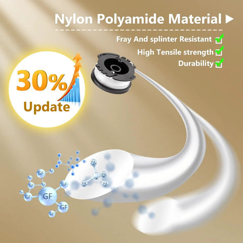 Nylon polyamide spool for 10 Pack 0.065 Inch Weed Eater String Refills With 240 Feet Auto Feed Trimmer Line Replacement Spools