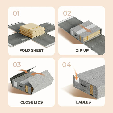Premium Six Pack Grey Linen Closet Sheet Organizers Are Built Different To Keep Bedding Folded Sharp Without Sagging Or Wrinkling So You Gonna Love How Effortless It Gets To Store Clothes At Home