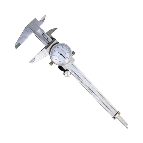 4-Way Imperial Dial Caliper 0-6 Inch Carbon Steel Built Tough Shock Proof with clear easy-read dial and precision to 0.001 inch
