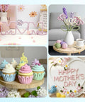 DIY crafts using aluminum craft wire and acrylic yarn kit for beginners, featuring wire letters, flower vase, cupcakes, and decorative plaque.