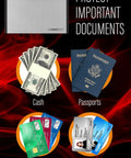 8x5 Inch Fireproof Document Bag With Zipper For Cash And Papers, 2000 Fahrenheit Rated Safe Money Bag with cash, passports, bank cards, ID cards