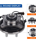 All round display of Front Wheel Hub Bearing Assembly 515188 For Ford F 150 2017 2018 2019 2020 Front Passenger And Drive Side With ABS 6 Lug