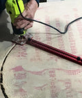 Person using a 3 In 1 Router Grooves Bracket And Guide Kit For Milling And Routing Pro Grade Cutting Jig on wood surface