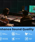 Musicians in recording studio with Premium High Density Sound Proof Foam Panels 80 Pack Wedge Acoustic Wall Tiles enhancing sound quality.