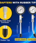 9 Piece Engine Compression Tester Kit With Spark Plug Tester For Gas Cars And Motorcycles 0 To 20 Bar And 0 To 300 Psi Cylinder Pressure Gauge adapters