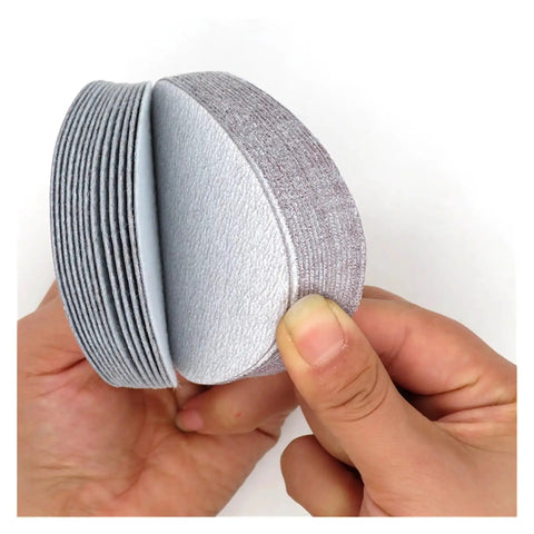 High Grade 100 Pcs 4 Inch Hook And Loop White Sandpaper For Dry Grinding And Polishing with peel-and-switch backing