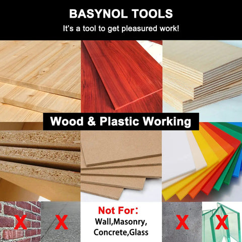 Variety of wood and plastic panels suitable for Forstner Bit Set for Wood Drilling 16 Piece Round Shank Drill Bits projects.