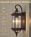 Solid Copper Outdoor Wall Light With Oil Rubbed Bronze Finish, 18.5 Inch Porch Lantern, Clear Beveled Glass, mounted on wall