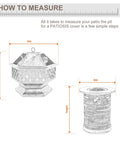 Guide on measuring for Round Fire Pit Cover 36 Inch Built Tough Waterproof All Weather Beige 24 Inch High with air vent.