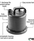 Ultra Zero 793 GPH Multi Purpose Water Pump With Garden Hose Connection And Portable Handle, thermoplastic, submersible