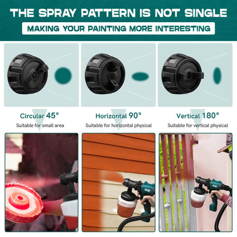 Pro Home Paint Sprayer HVLP Electric Gun With 6ft Hose 3 Nozzles And 3 Patterns For Furniture Cabinets Walls Fence And DIY Projects Easy Clean Lightweight Powerhouse For Fast Even Finishes with three spray patterns and usage examples